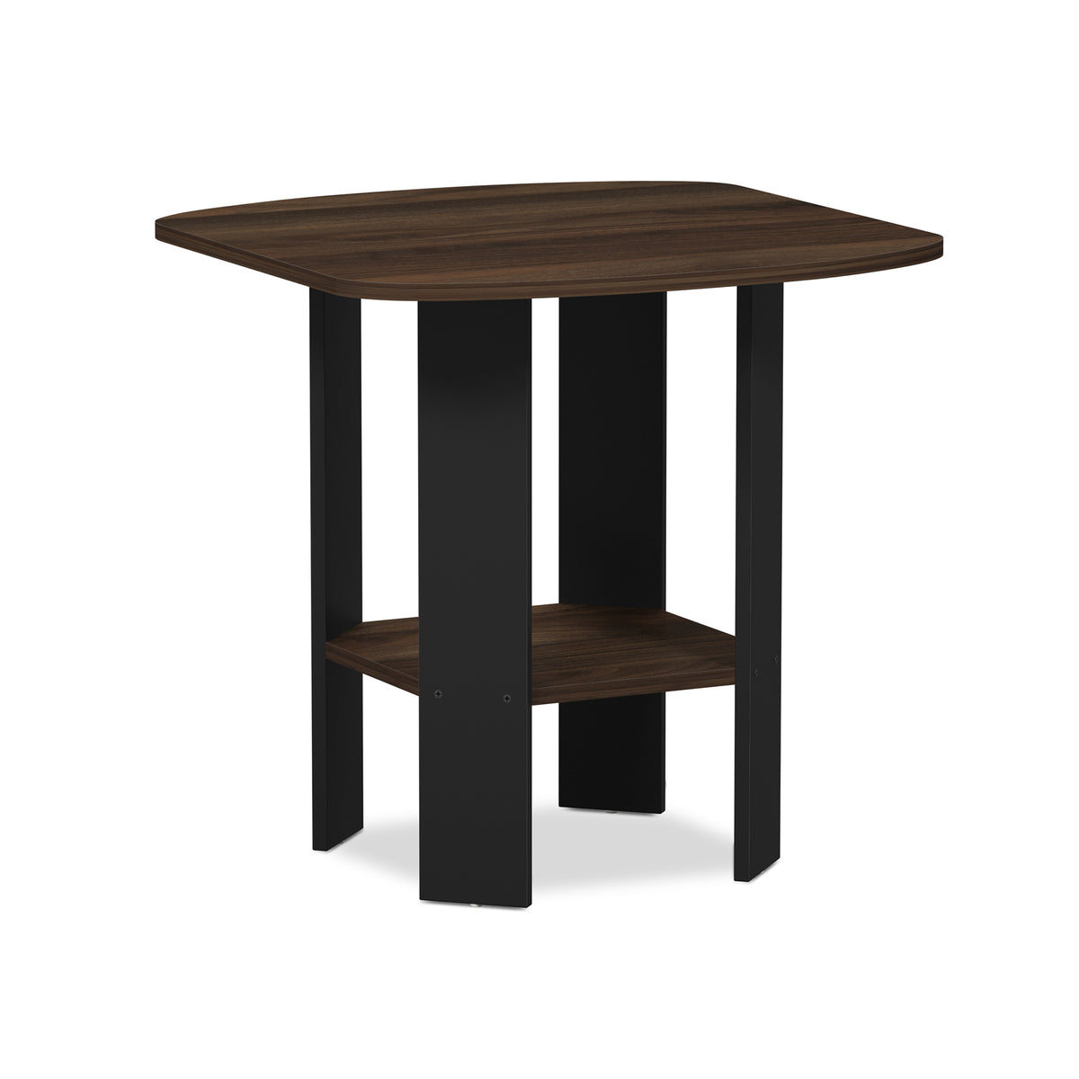 Furinno Simple Design End/Sidetable, Columbia Walnut/Black