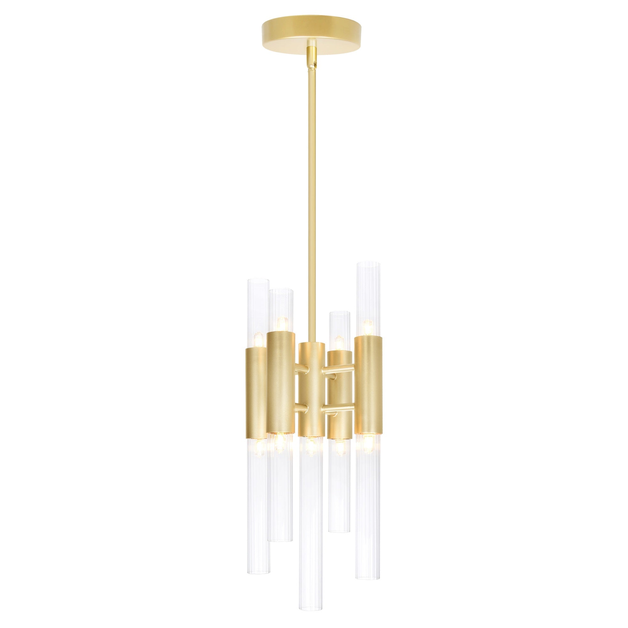 9 Light Mini Pendant With Brass Finish
