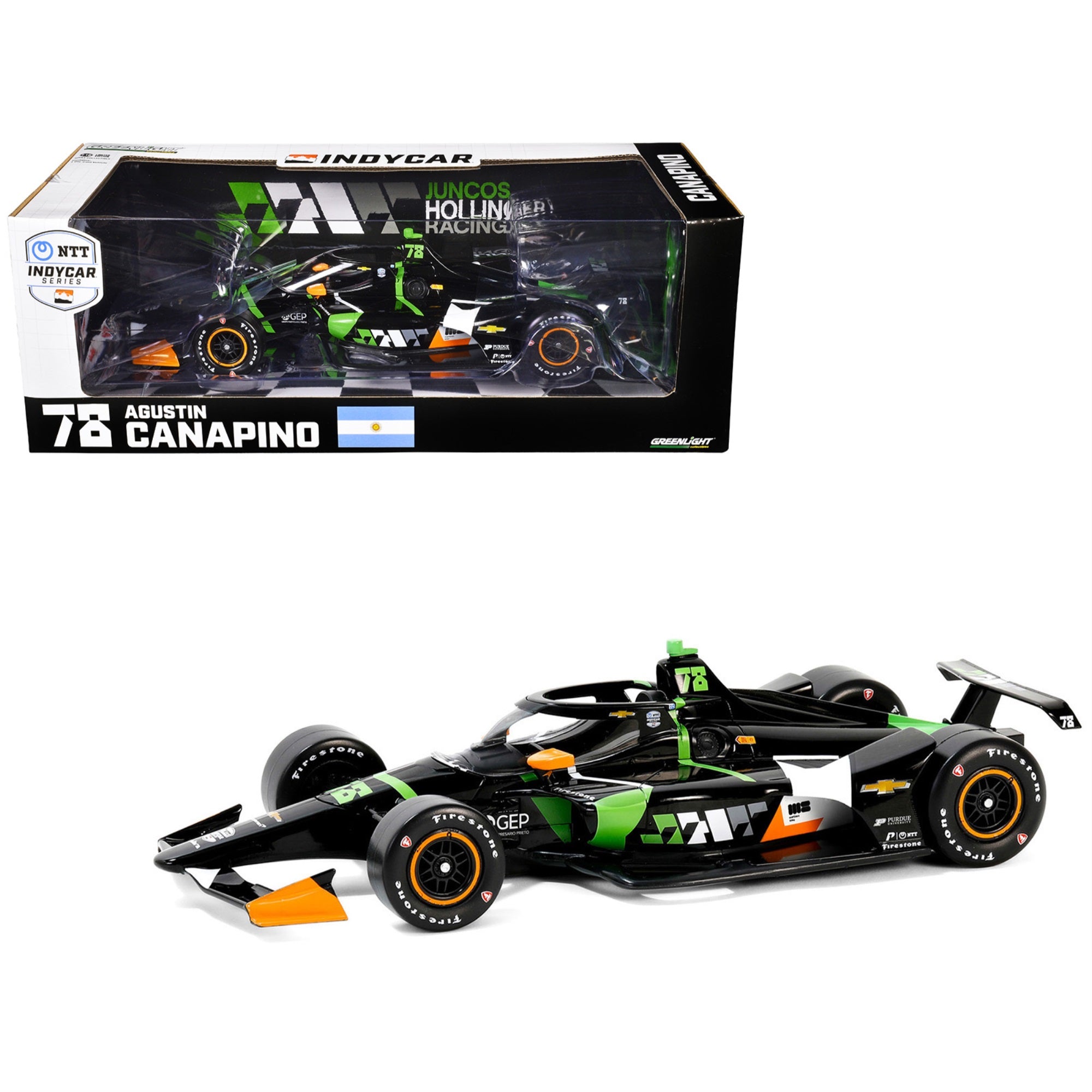 Dallara Indycar #78 Agustin Canapino 'Jhr' Juncos Hollinger Racing 'Ntt Indycar Series' (2024) 1/18 Diecast Model Car By Greenlight