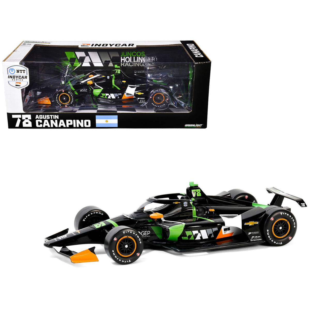 Dallara Indycar #78 Agustin Canapino 'Jhr' Juncos Hollinger Racing 'Ntt Indycar Series' (2024) 1/18 Diecast Model Car By Greenlight