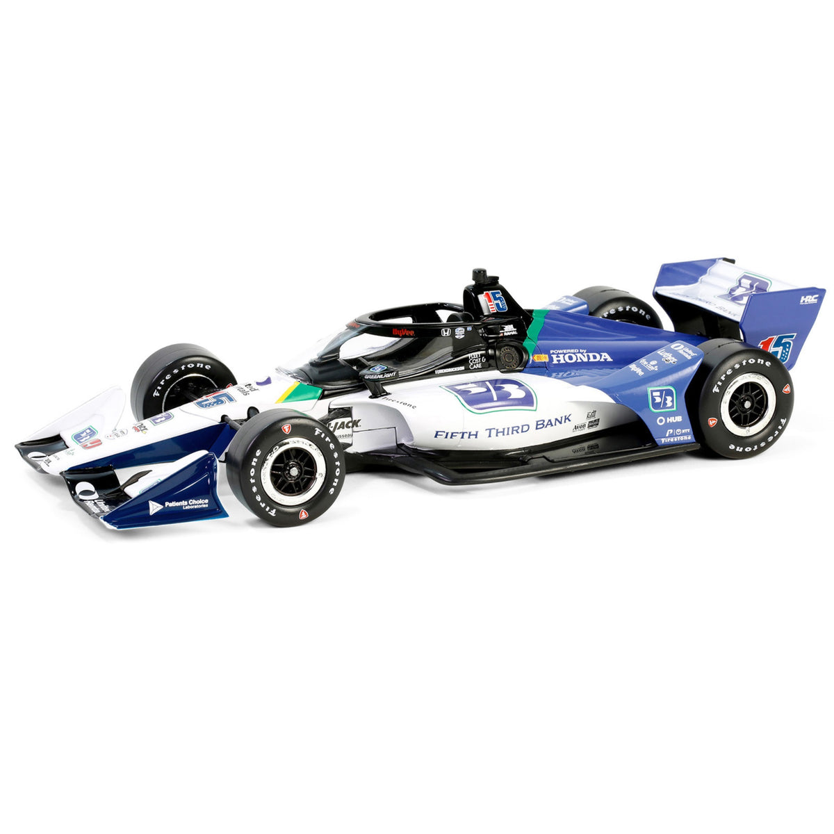 Dallara Indycar #15 Graham Rahal 'Fifth Third Bank' Rahal Letterman Lanigan Racing (Road Course Configuration) 'Ntt Indycar Series' (2024) 1/18 Diecast Model Car By Greenlight