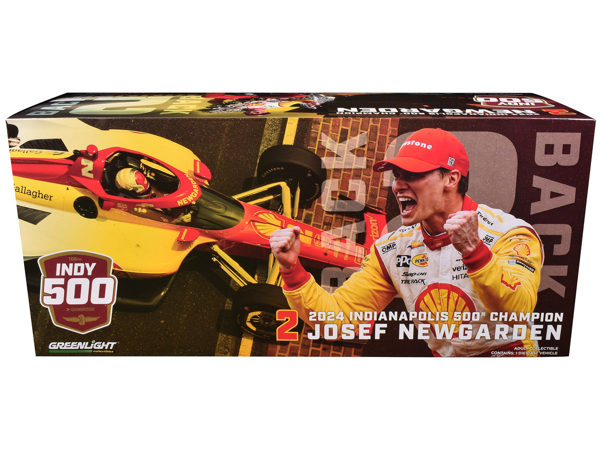 Dallara Indycar #2 Josef Newgarden 'Shell Oil' Team Penske '2024 Indianapolis 500 Champion' 'Ntt Indycar Series' (2024) 1/18 Diecast Model Car By Greenlight