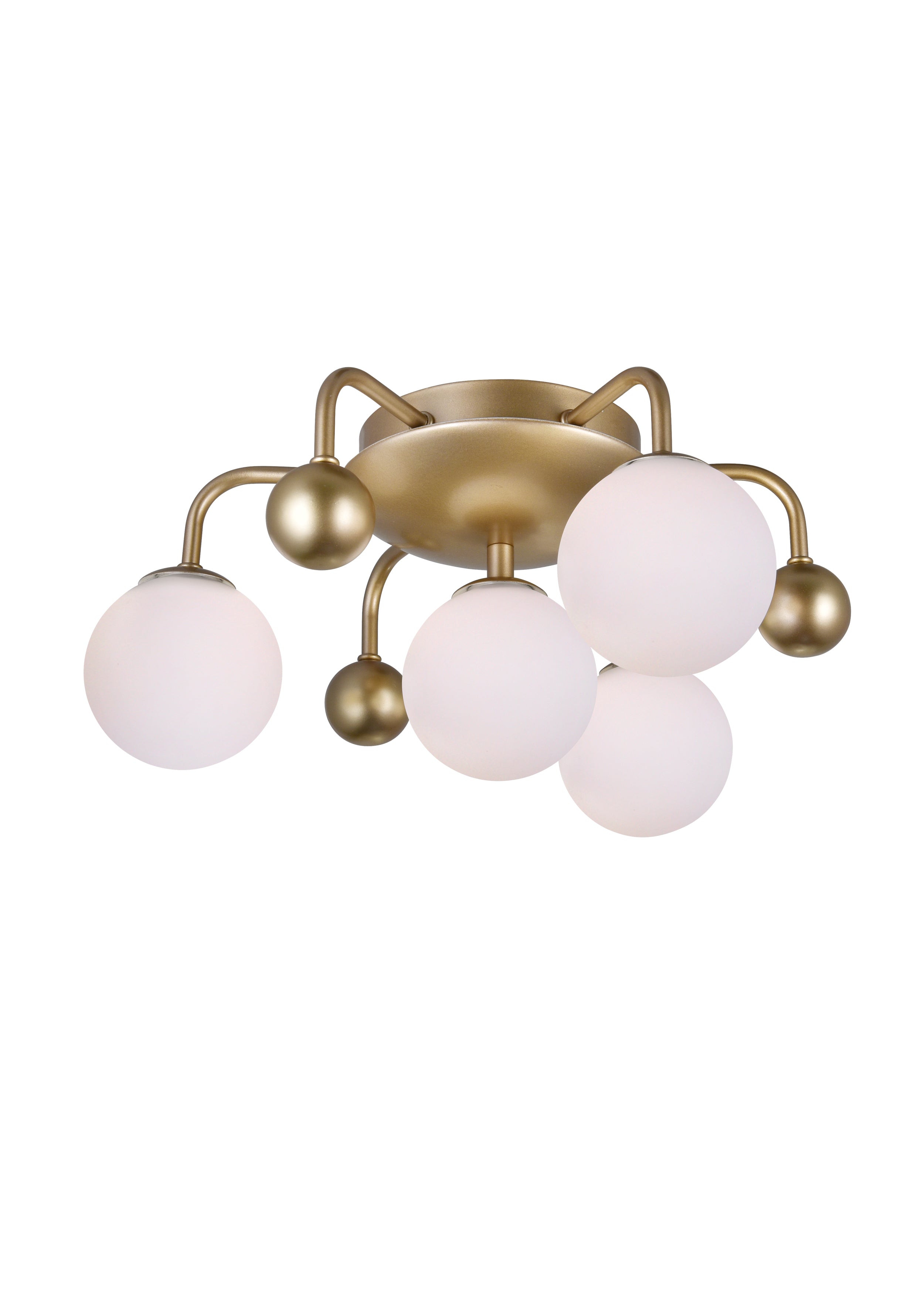 4 Light Flush Mount With Sun Gold Finish