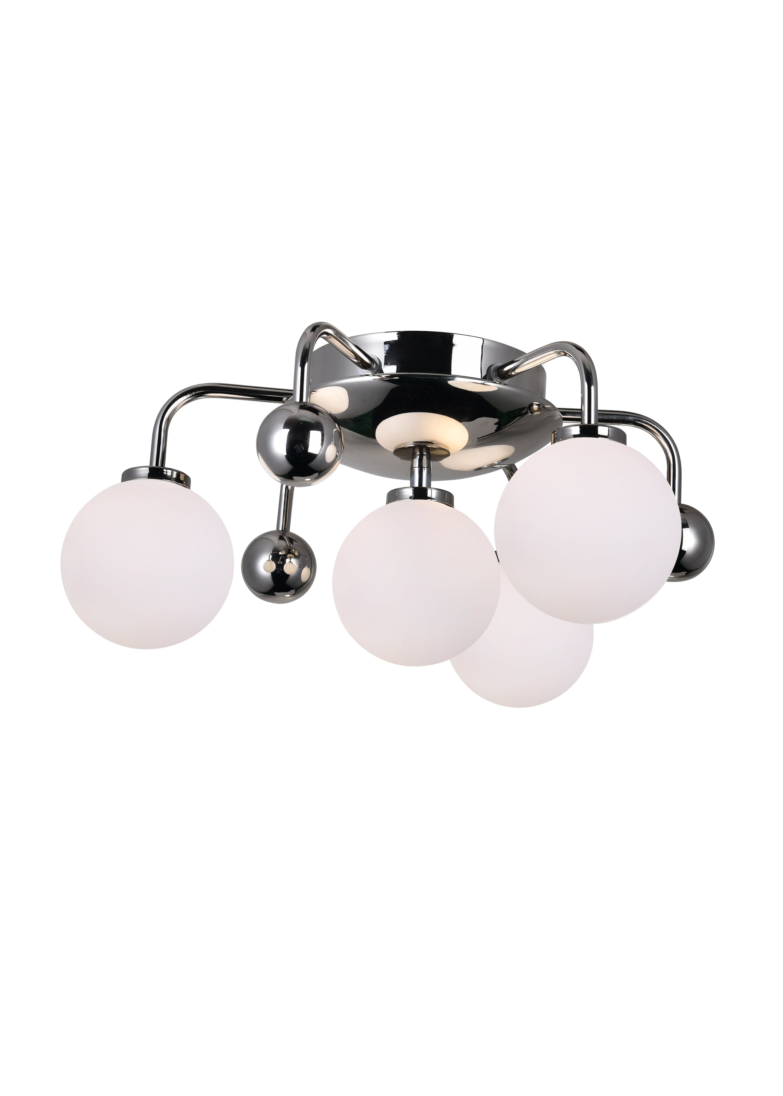 4 Light Flush Mount With Polished Nickel Finish