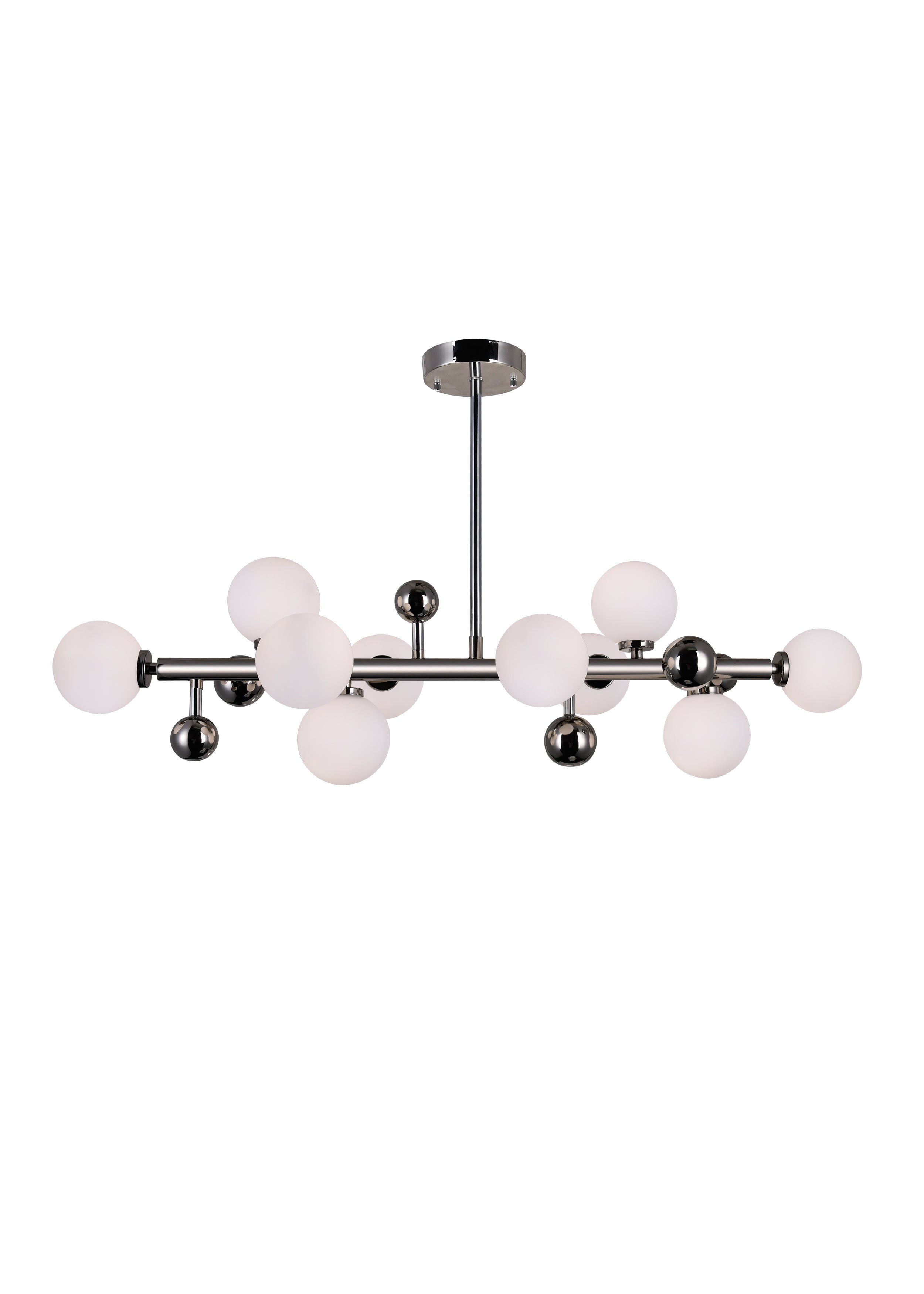 10 Light Chandelier With Polished Nickel Finish