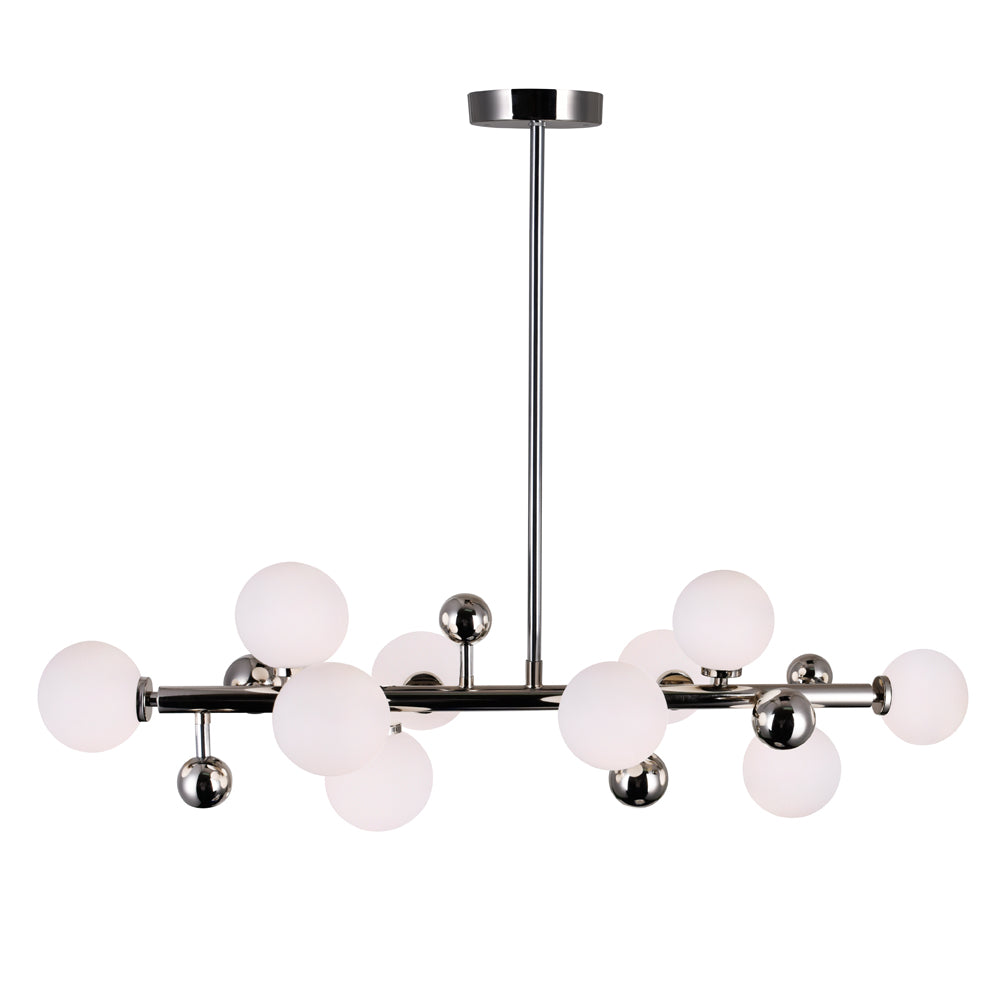 10 Light Chandelier With Polished Nickel Finish
