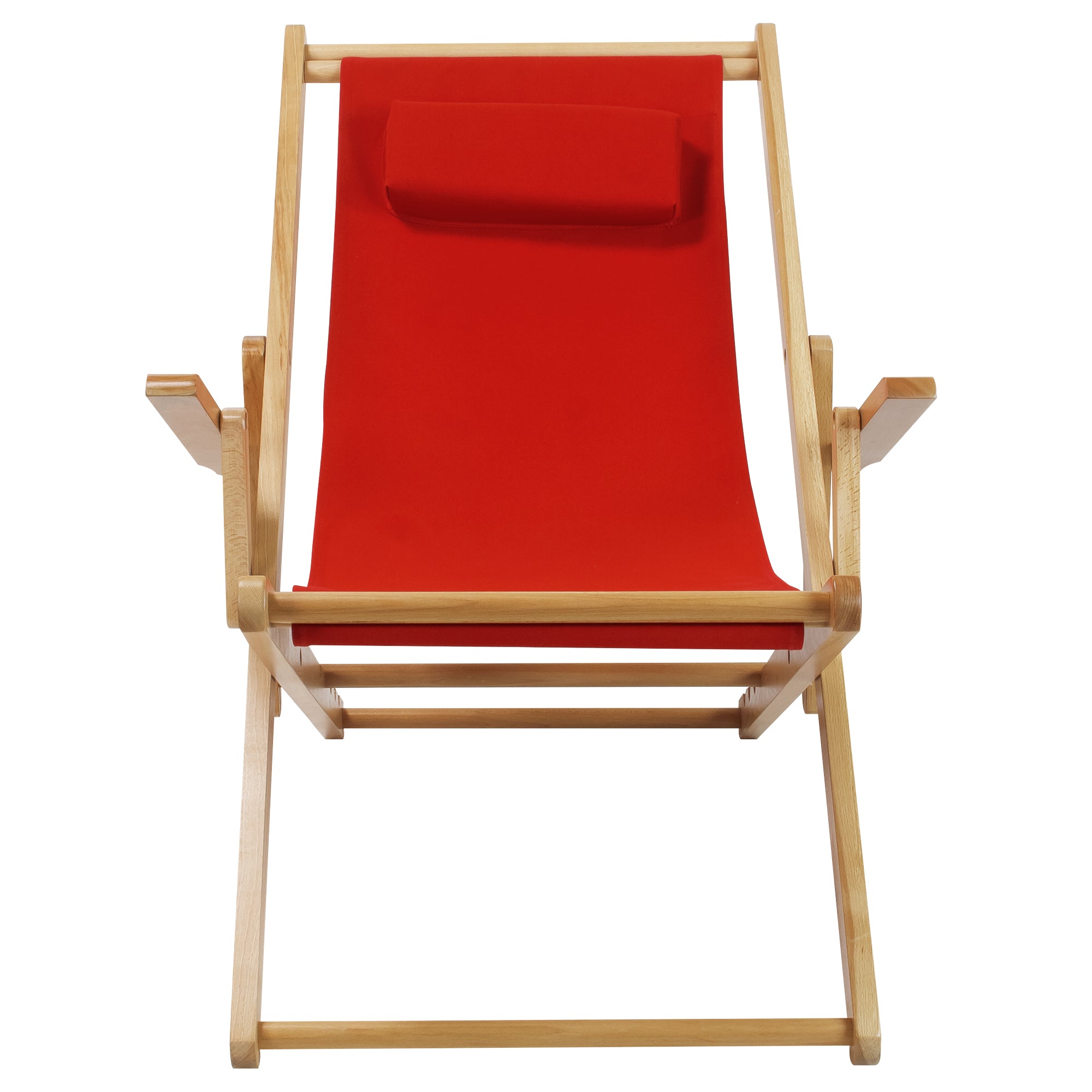 Sling Chair Natural Frame-Red Canvas