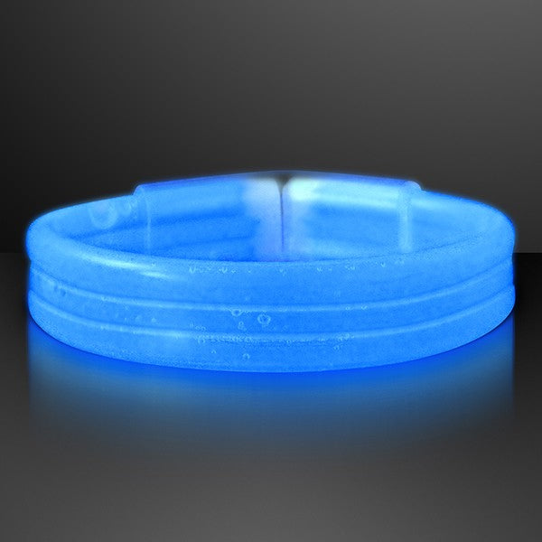Wide Glow Stick 8 Inch Bracelet Blue Pack of 30