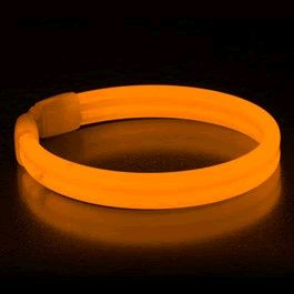 Wide Glow Stick 8 Inch Bracelet Orange Pack of 30