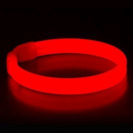 Wide Glow Stick 8 Inch Bracelet Red Pack of 30