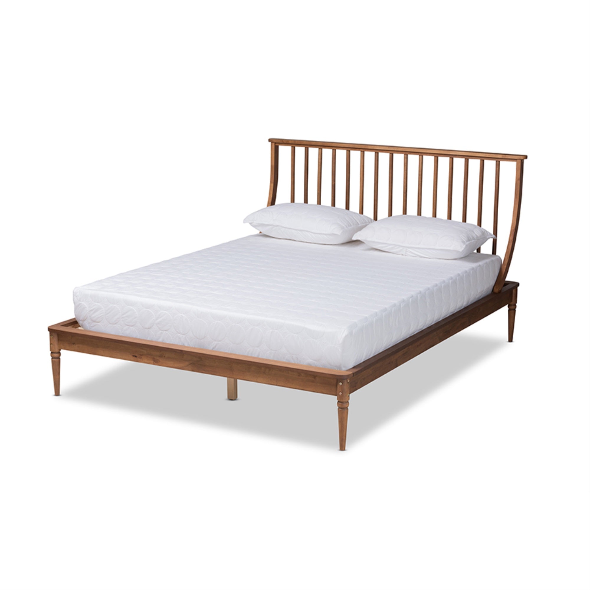 Baxton Studio Abel Classic and Traditional Transitional Walnut Brown Finished Wood Full Size Platform Bed