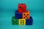 Foam Dice Set - set of 6 colors, 3 cube