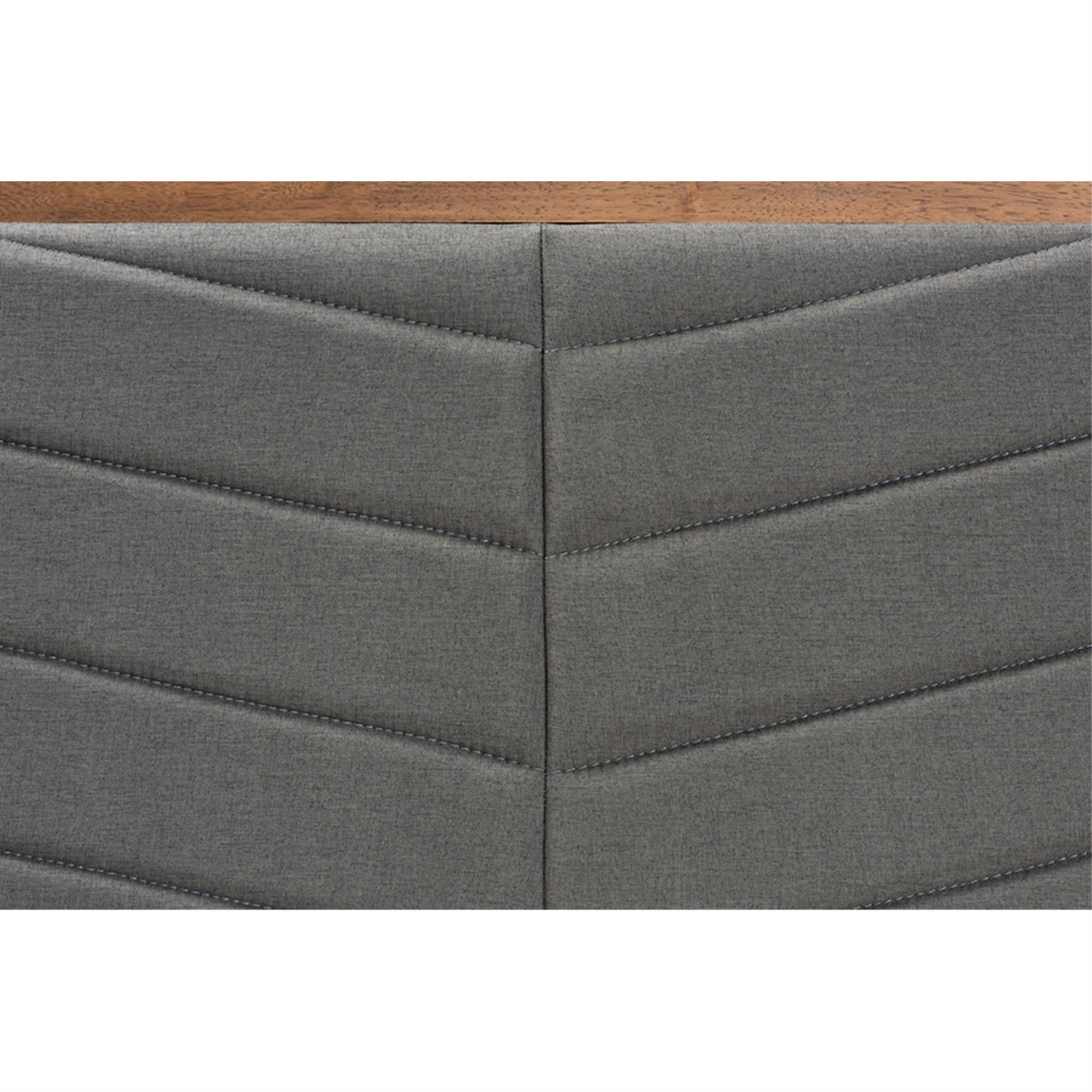Baxton Studio Iden Modern And Contemporary Dark Grey Fabric Upholstered And Walnut Brown Finished Wood King Size Headboard