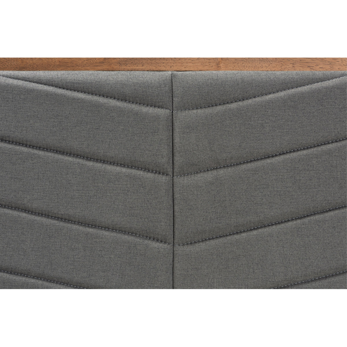 Baxton Studio Iden Modern And Contemporary Dark Grey Fabric Upholstered And Walnut Brown Finished Wood King Size Headboard