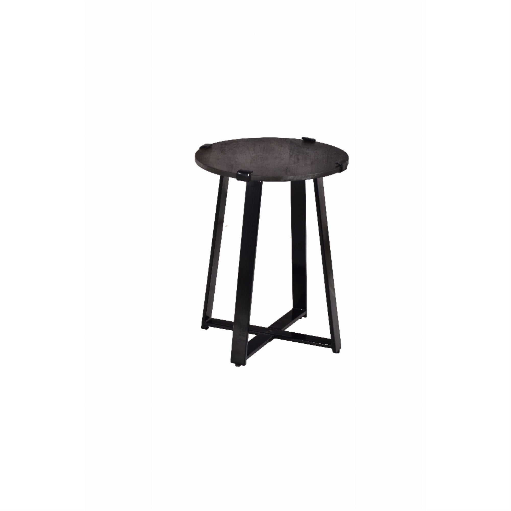Spitiko Homes Side Table Walnut And Black  Powder Coat Metal