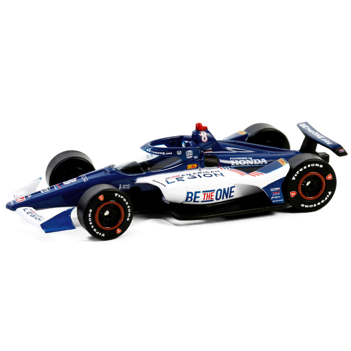 Dallara Indycar #8 Linus Lundqvist 'The American Legion' Chip Ganassi Racing 'Ntt Indycar Series' (2024) 1/64 Diecast Model Car By Greenlight