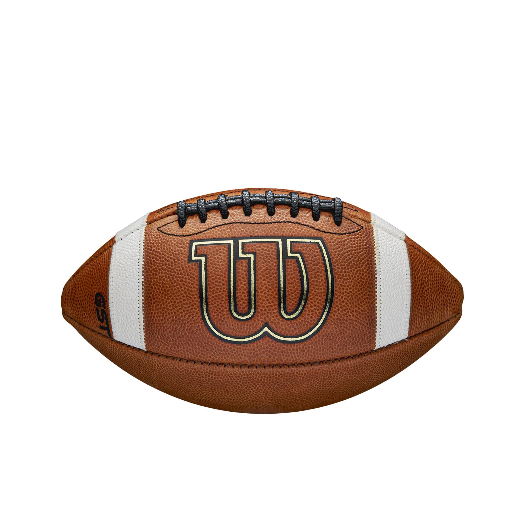 Wilson GST Leather Game Football - Brown, Junior Size