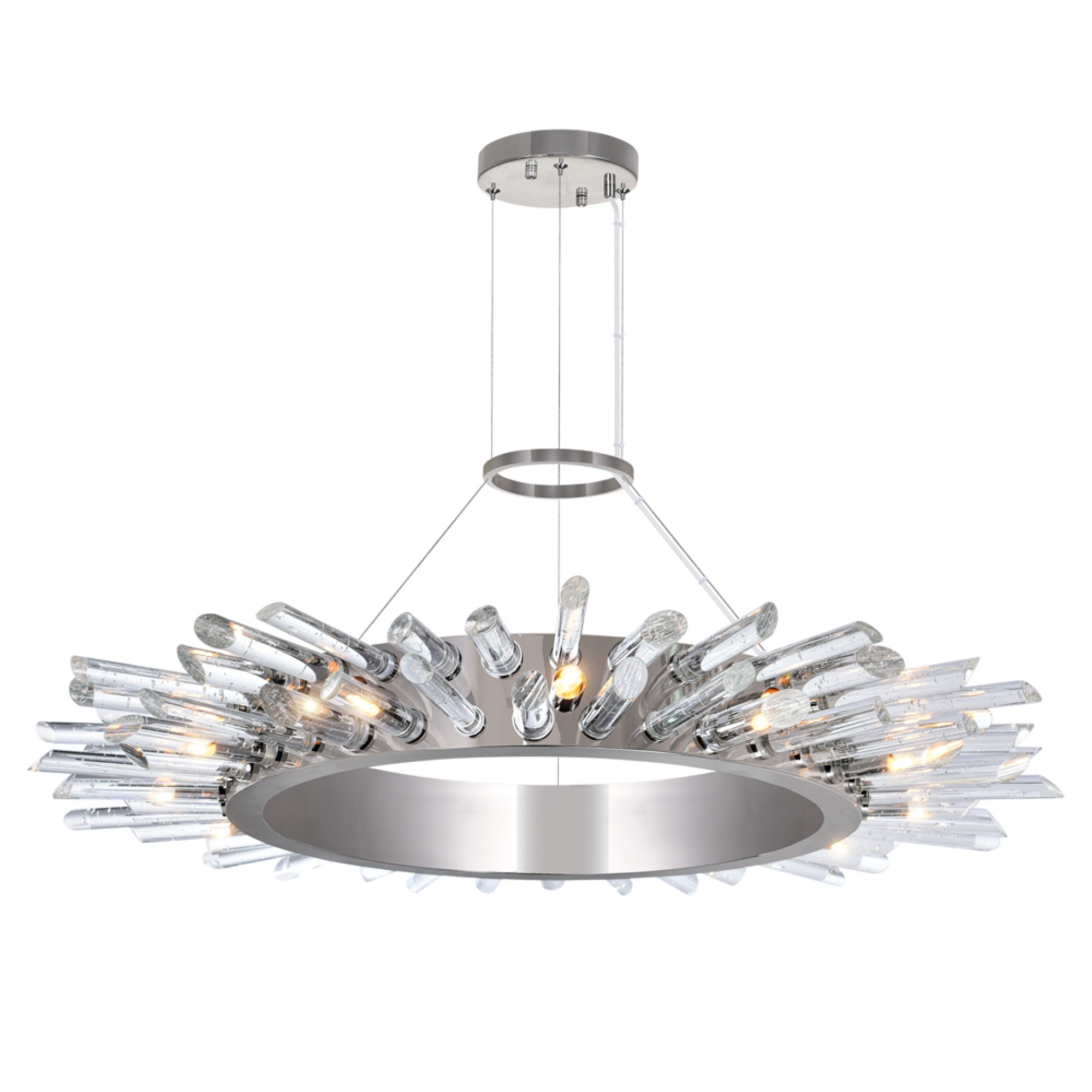12 Light Chandelier With Polished Nickle Finish