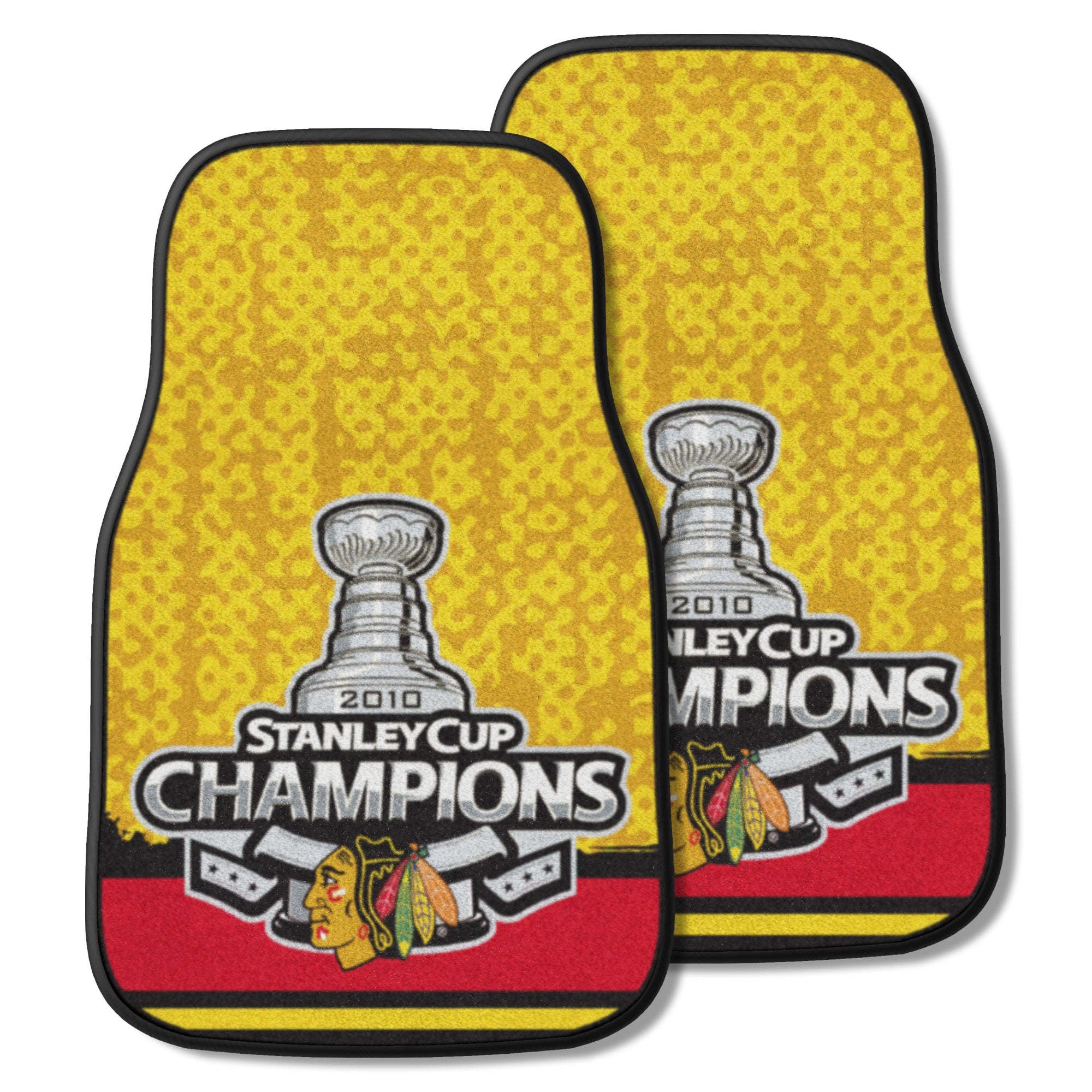 Chicago Blackhawks 2010 Nhl Stanley Cup Champions Front Carpet Car Mat Set - 2 Pieces