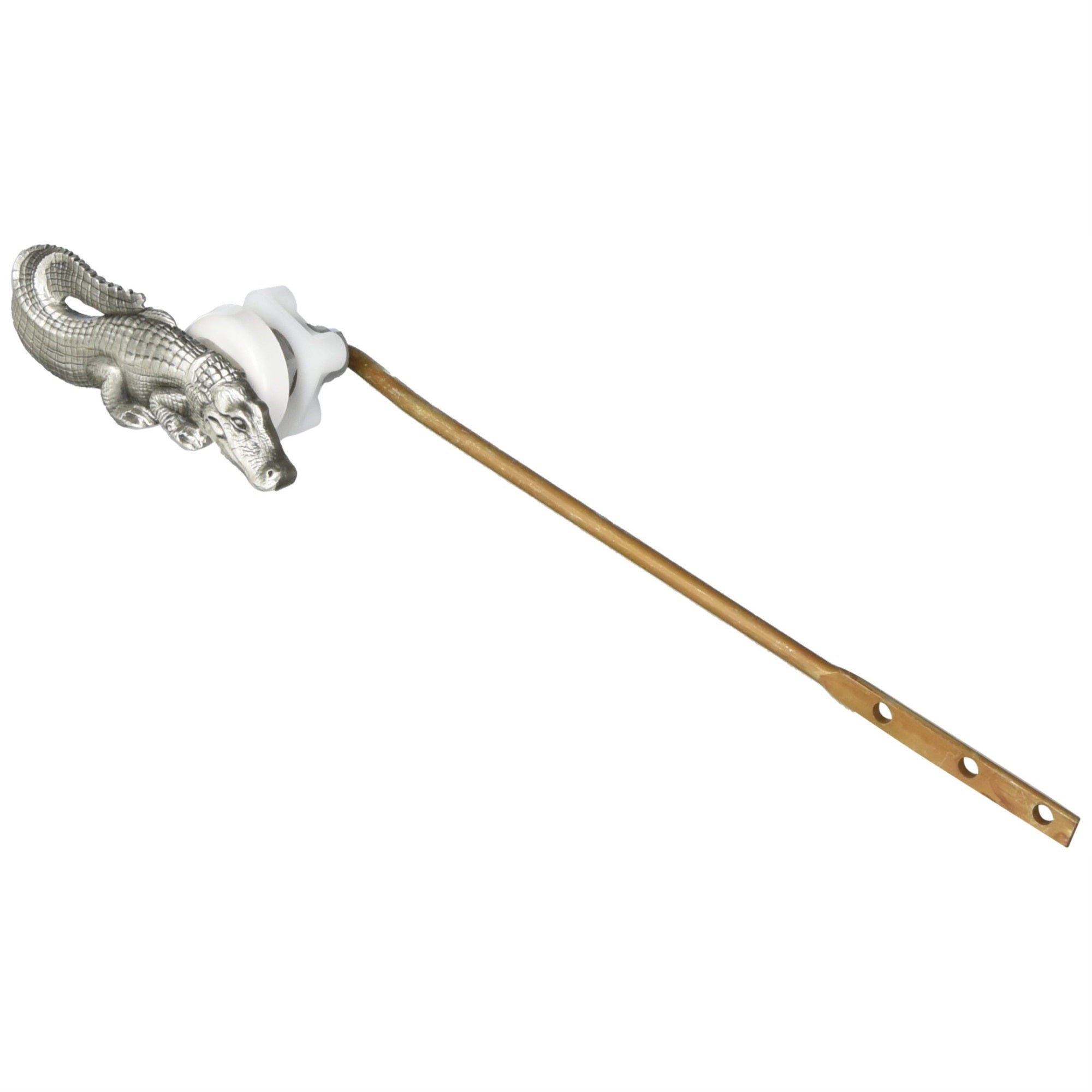 Alligator Toilet Flush Handle Front Mount in Satin Pewter