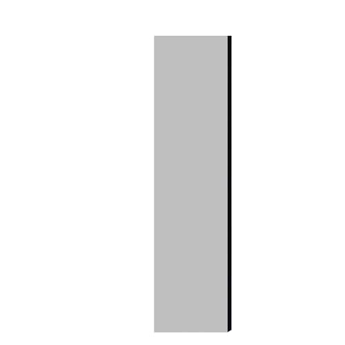 Double End Side Panel - for 5 Feet High - 15 Inch Deep Designer Wood Locker - without Sloping Hood - Gray