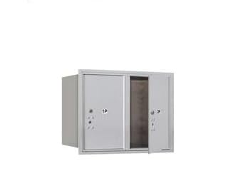 6 Door High Recessed Mounted 4C Horizontal Parcel Locker with 2 Parcel Lockers in Aluminum with Private Access - Front Loading