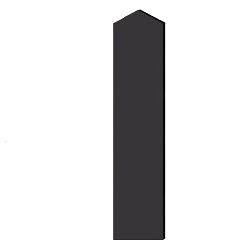 Double End Side Panel - for 6 Feet High - 15 Inch Deep Designer Wood Locker - with Sloping Hood - Black