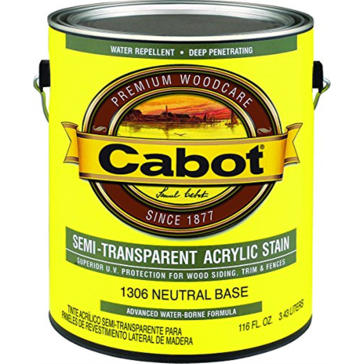 1200799 Stain St Ds Neut Bs Gl Cabot Semi-Transparent Tintable Neutral Base Water-Based Penetrating Waterborne Siding Stain 1 Ga