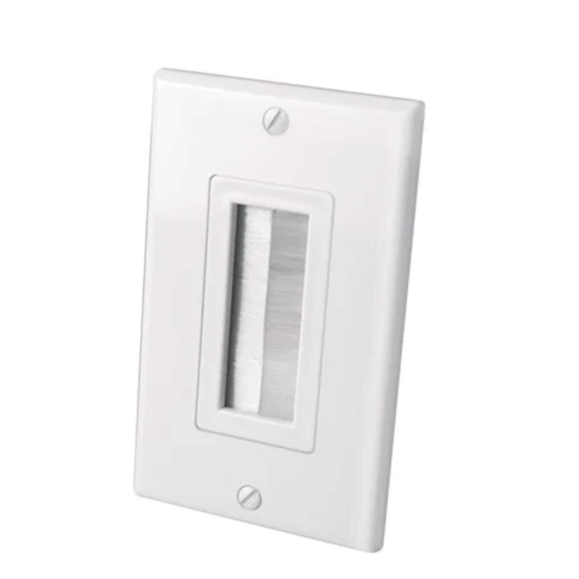 Decor Brush Bulk Cable Wall Plate Single White