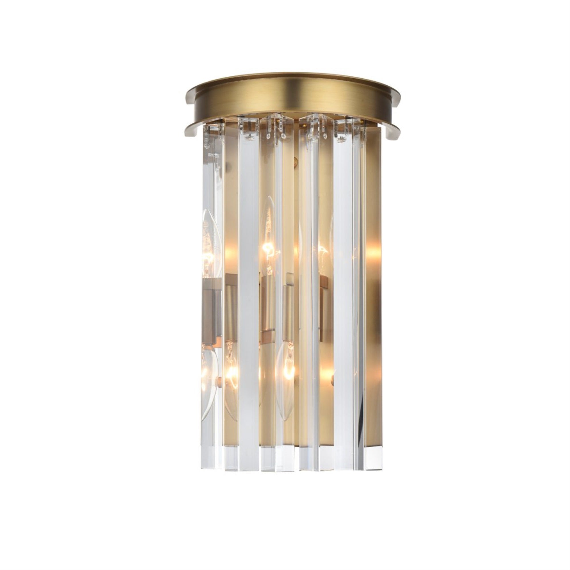 Sydney 8 Inch Crystal Wall Sconce In Satin Gold