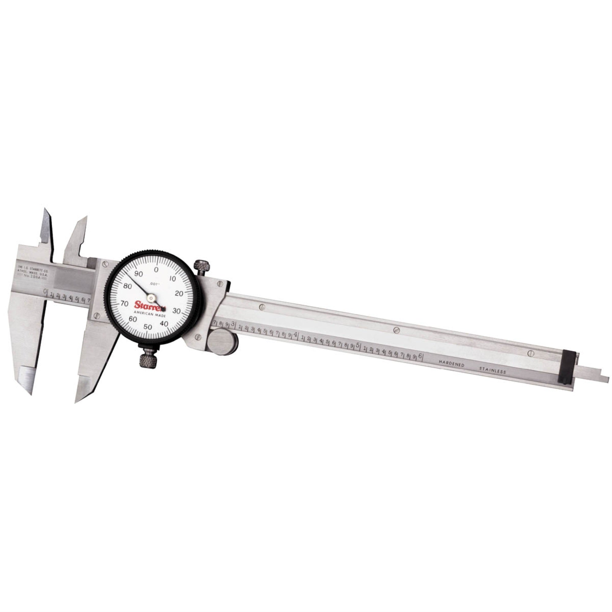 120A-6 Dial Caliper, Hardened Stainless Steel, 0-6 Range, .001 Graduations