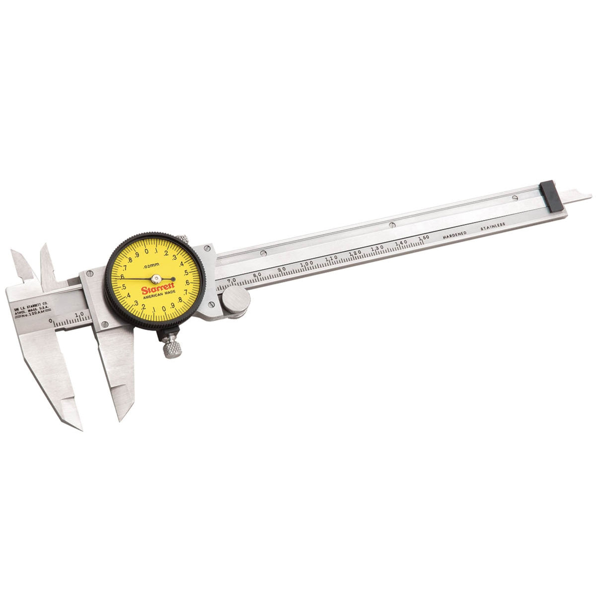 120Am-150 Dial Caliper, Hardened Stainless Steel, 0-150Mm Range, 0.02Mm Graduations