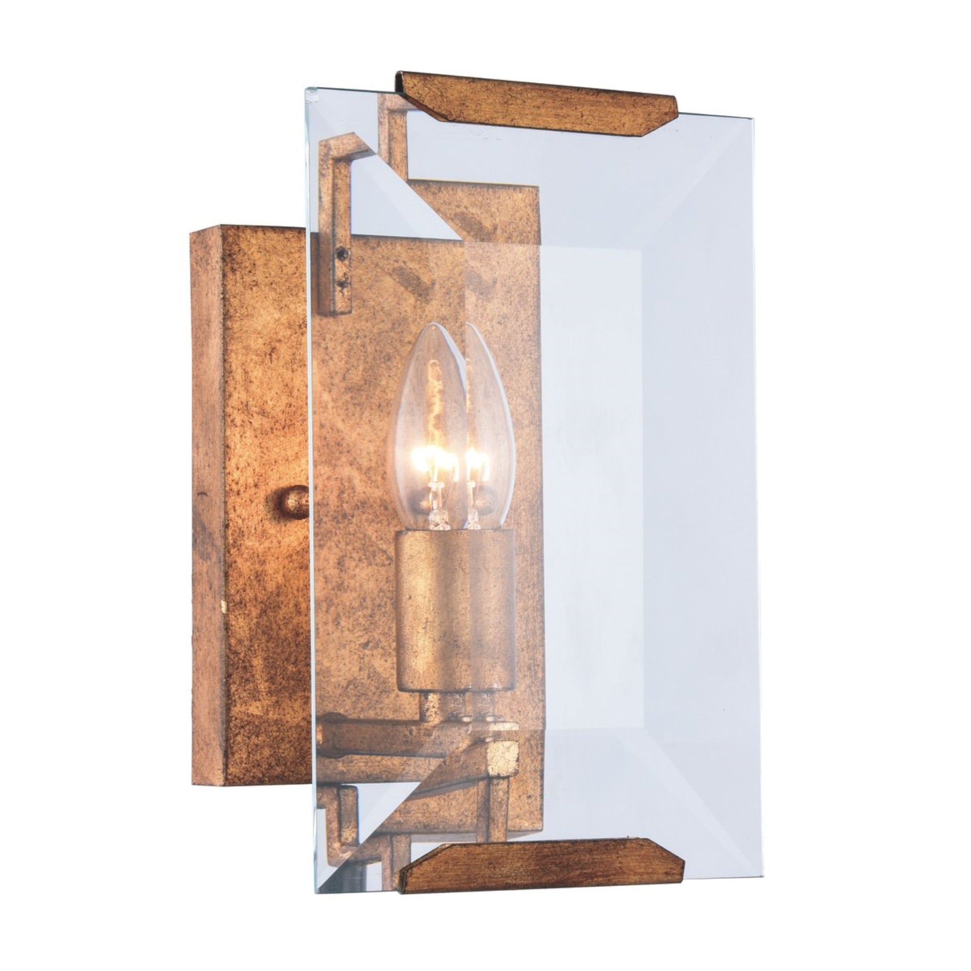 Monaco 1 Light Golden Iron Wall Sconce Glass Crystal