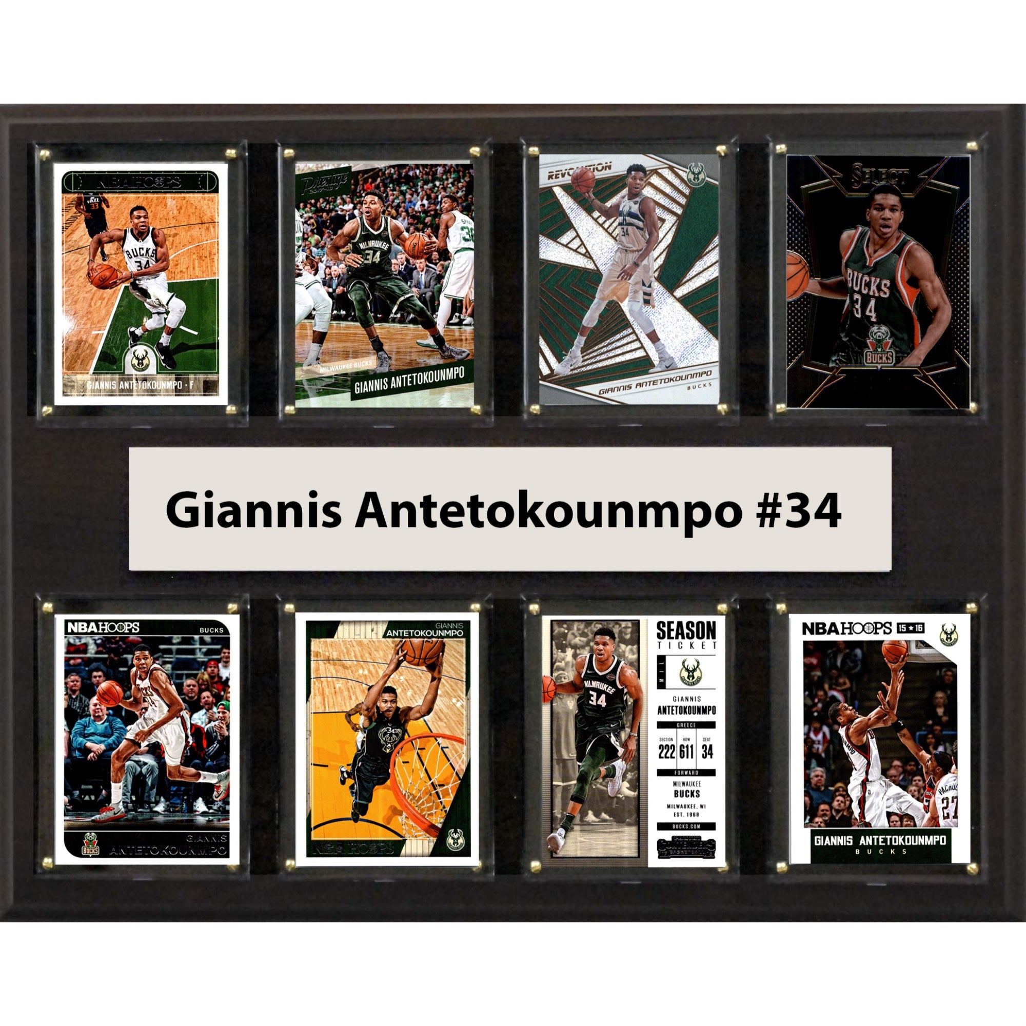 NBA 12x15” Giannis Antetokounmpo Milwaukee Bucks 8-Card Plaque