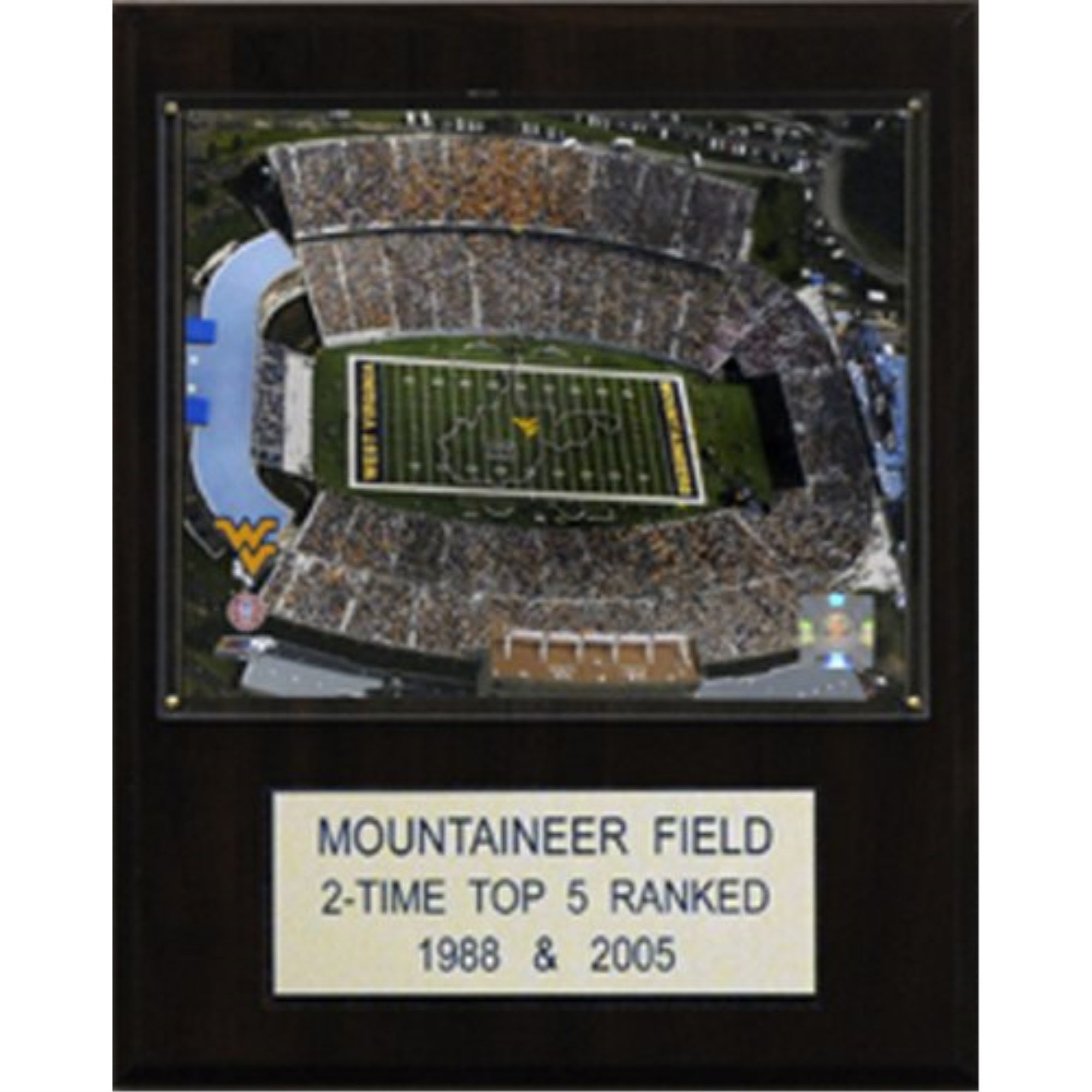 NCAA Football 12x15″ Mountaineer Field at Milan Pusker Stadium Stadium Plaque