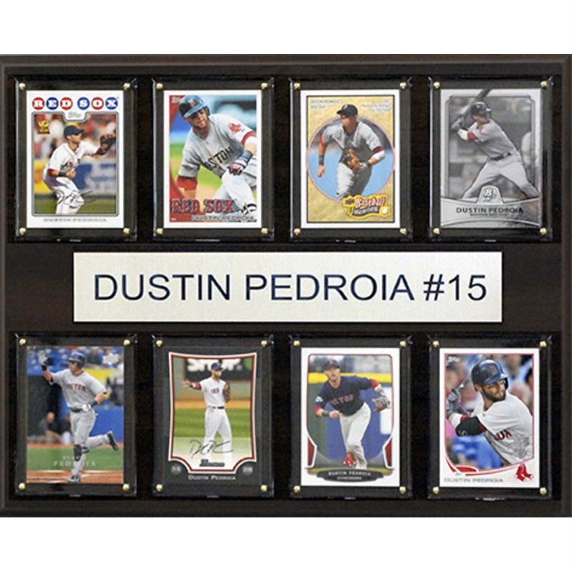 Mlb 12X15 Dustin Pedroia Boston Red Sox 8-Card Plaque