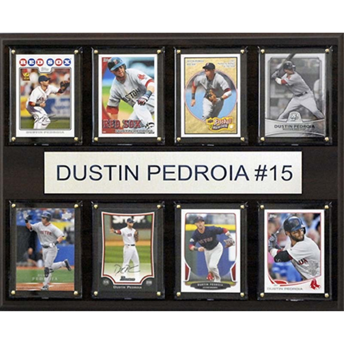 Mlb 12X15 Dustin Pedroia Boston Red Sox 8-Card Plaque