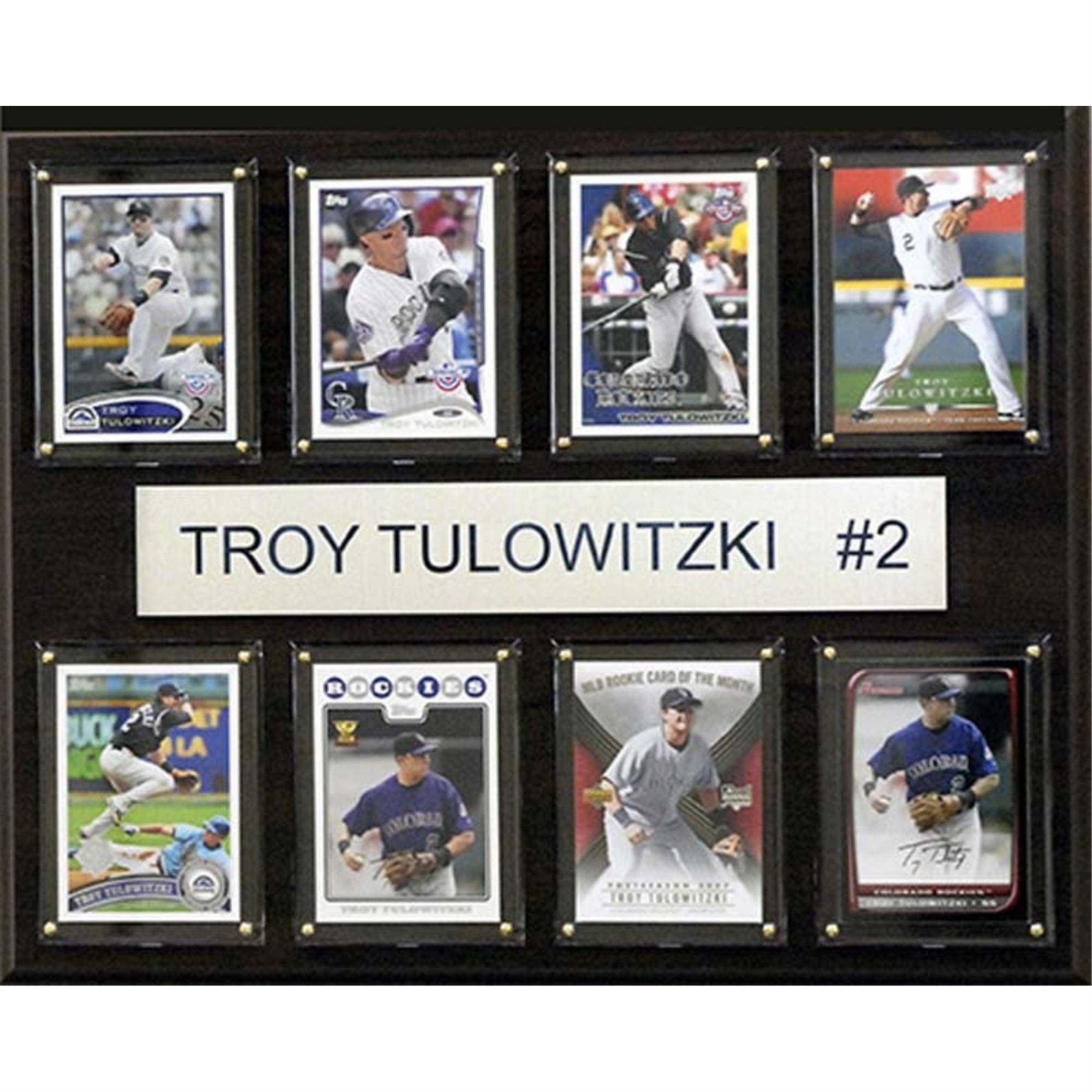 Mlb 12X15 Troy Tulowitzki Colorado Rockies 8-Card Plaque