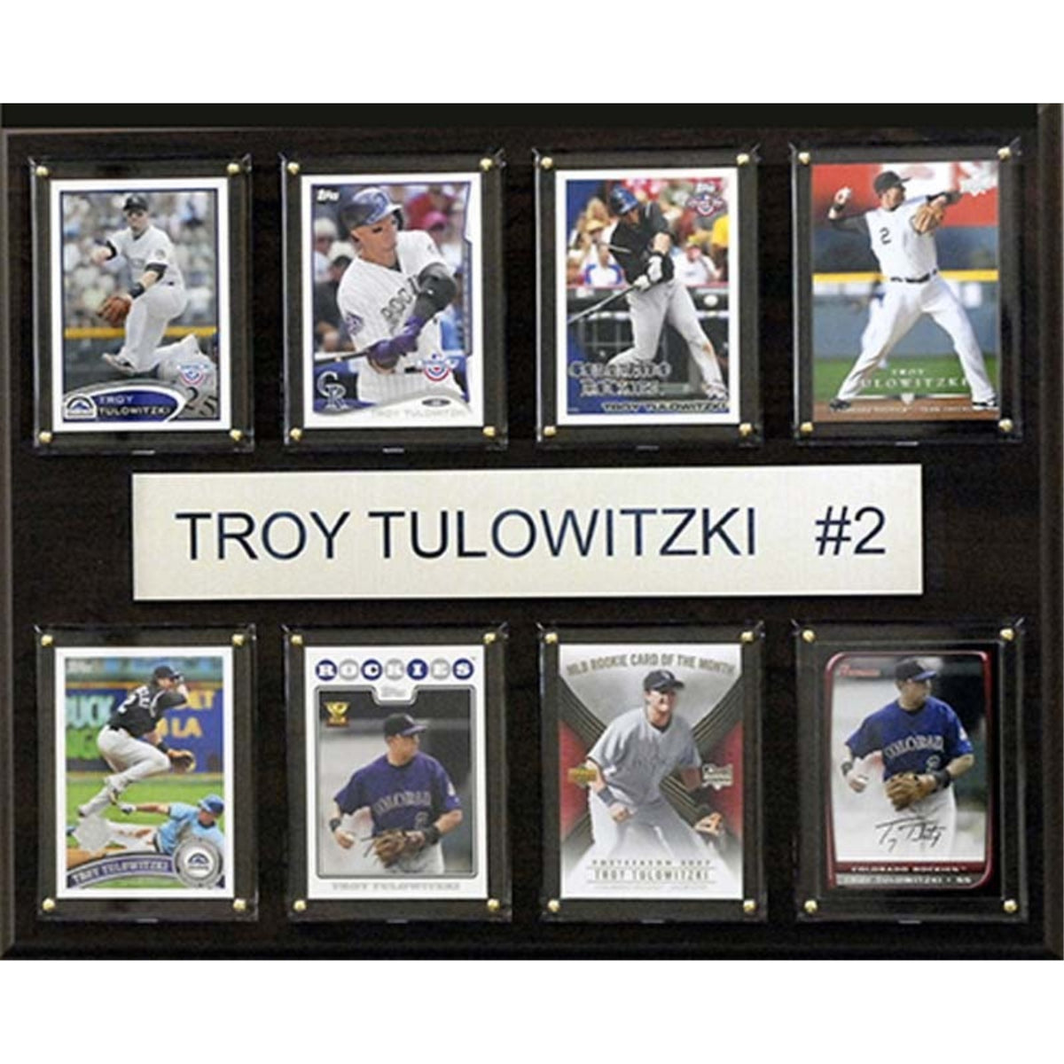 Mlb 12X15 Troy Tulowitzki Colorado Rockies 8-Card Plaque