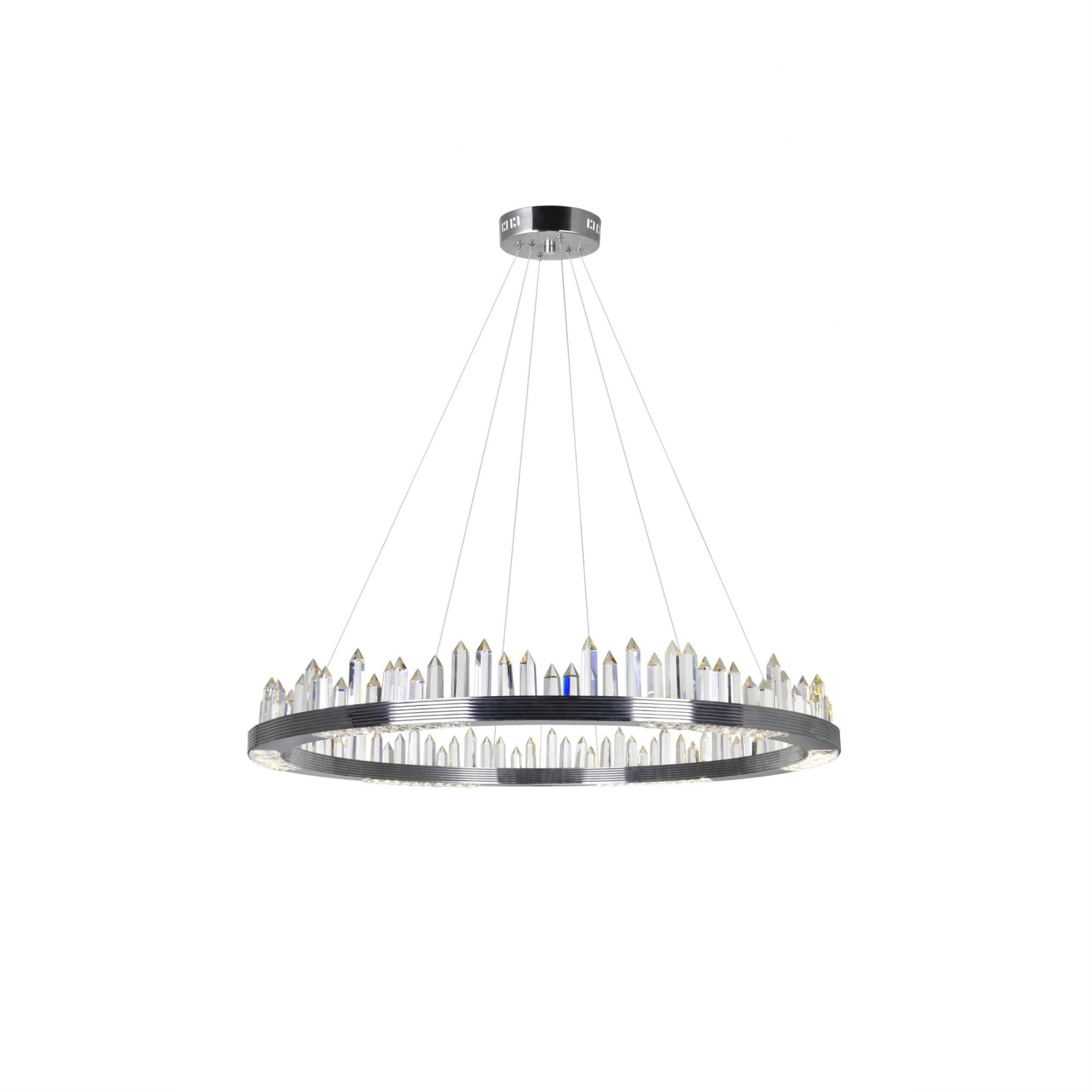Led Chandelier With Polished Nickel Finish