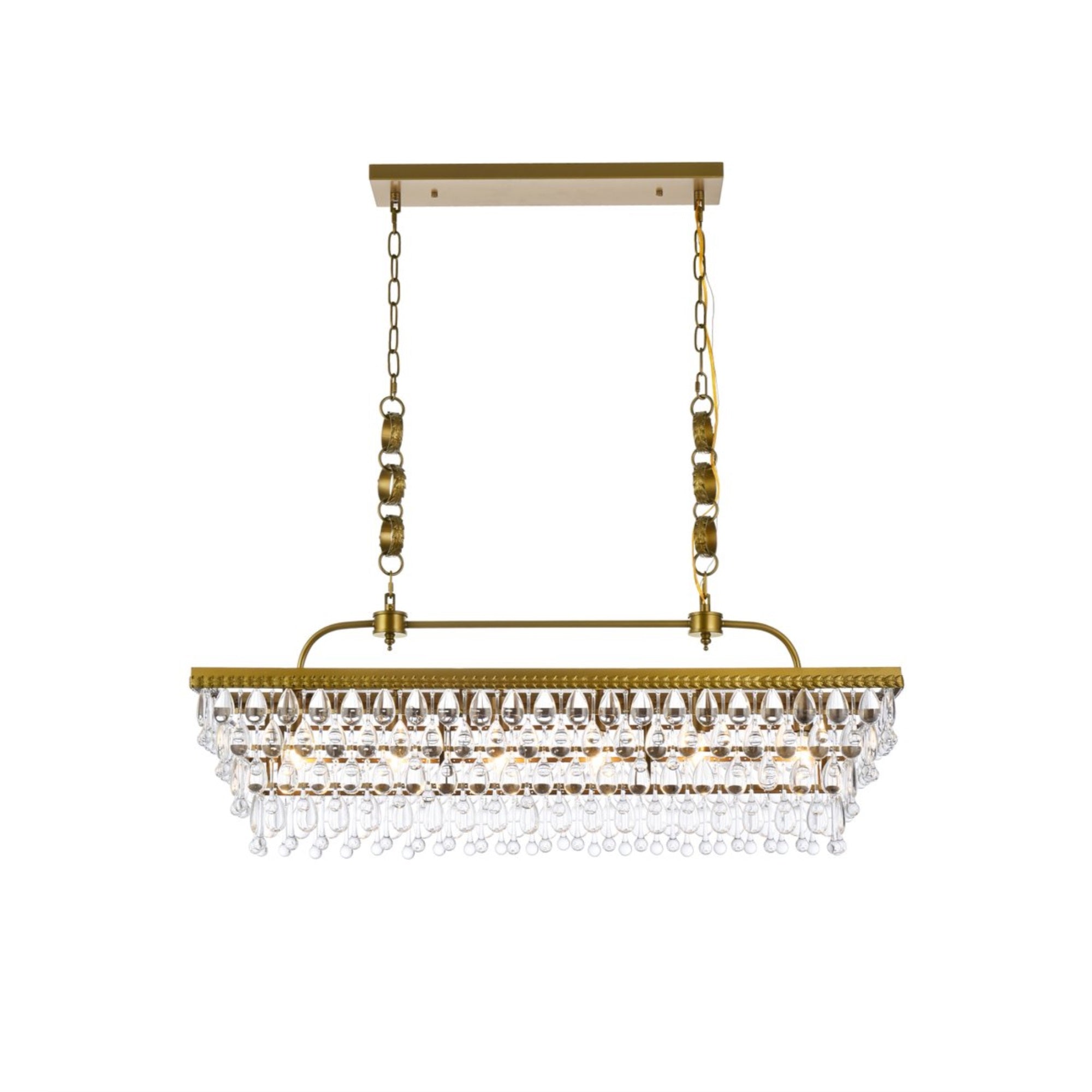 Nordic 40 Inch Rectangle Pendant In Brass