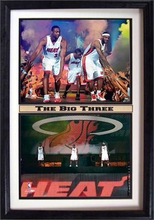 12x18 Double Frame - Miami Heat The Big Three
