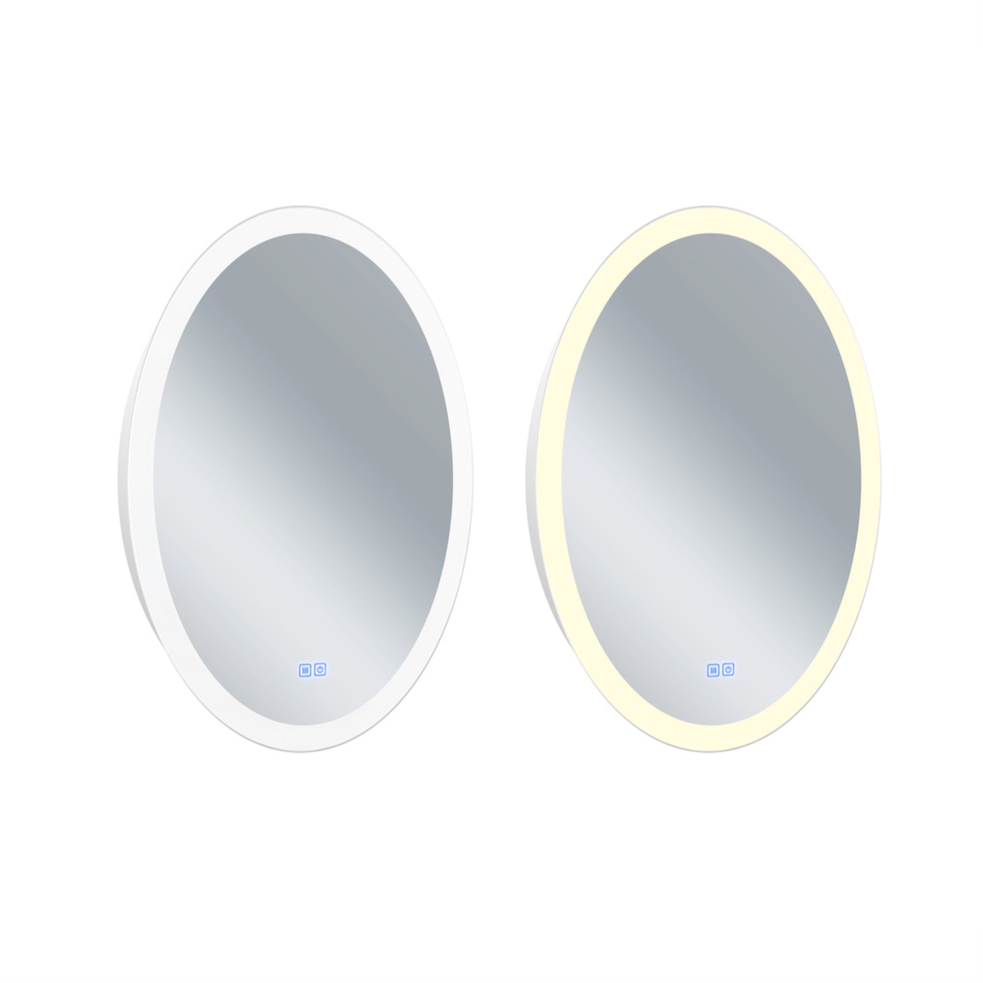 Oval Matte White Led 22 In. Mirror From Our Agostino Collection
