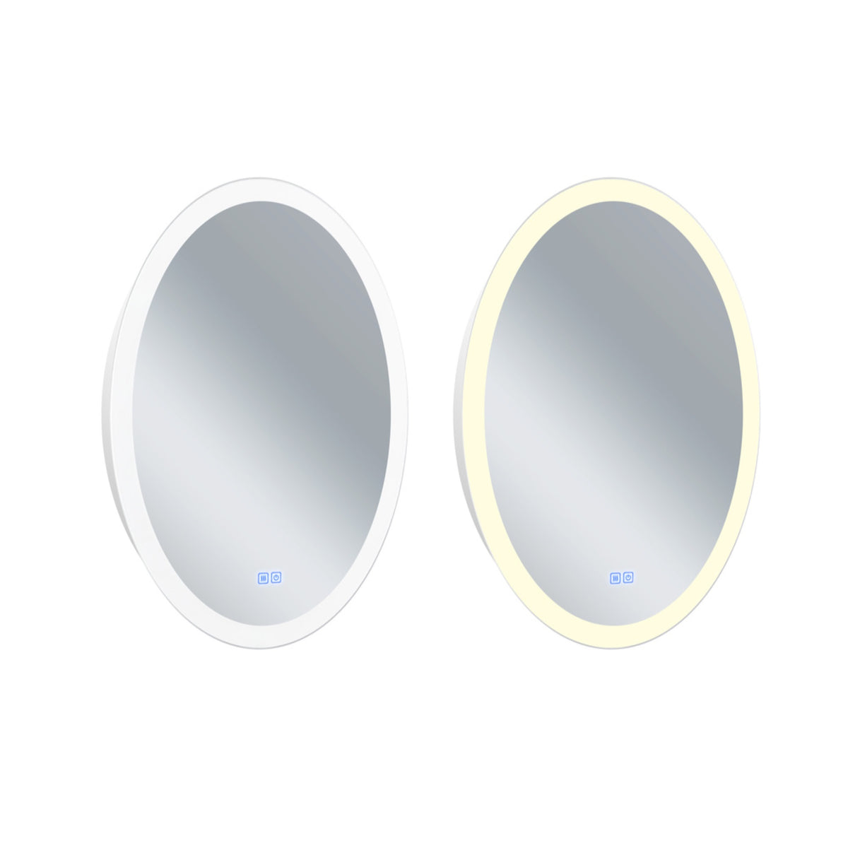 Oval Matte White Led 22 In. Mirror From Our Agostino Collection