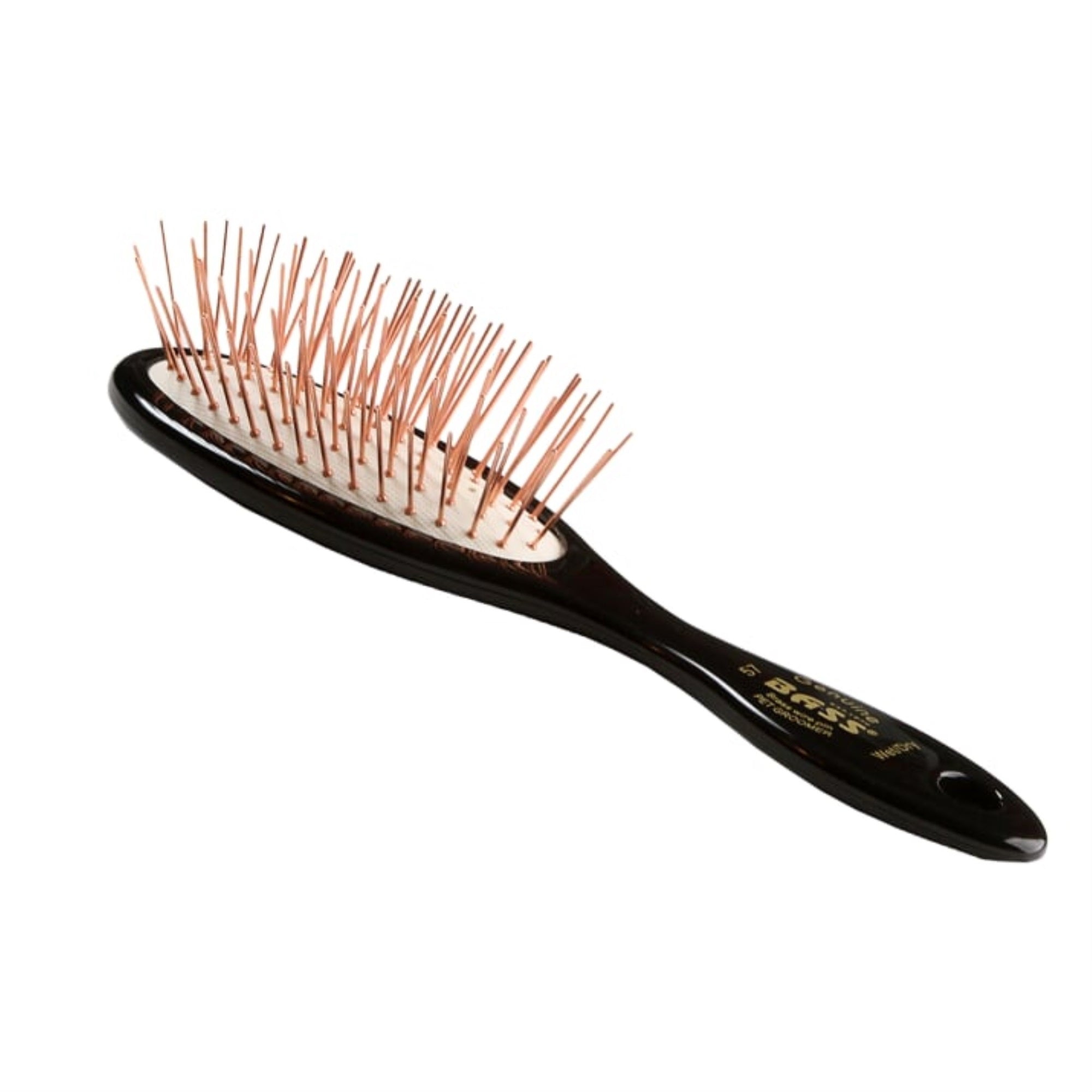Bass Brushes- Style & Detangle Pet Brush (Small Oval /Jet Black Finish)