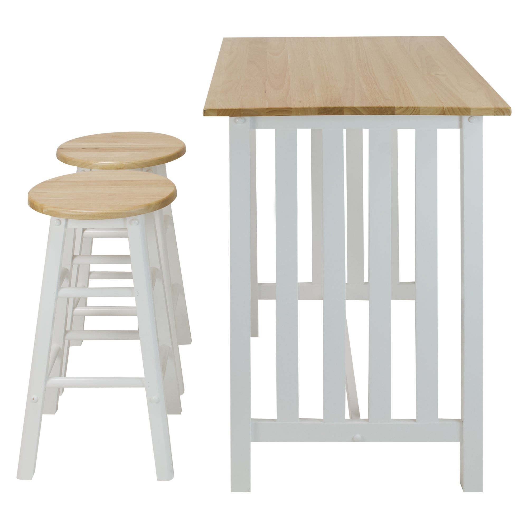 3Pcs Breakfast Set Made With Solid Wood-White