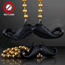 Funky Mustache Beaded Necklace Pack of 12