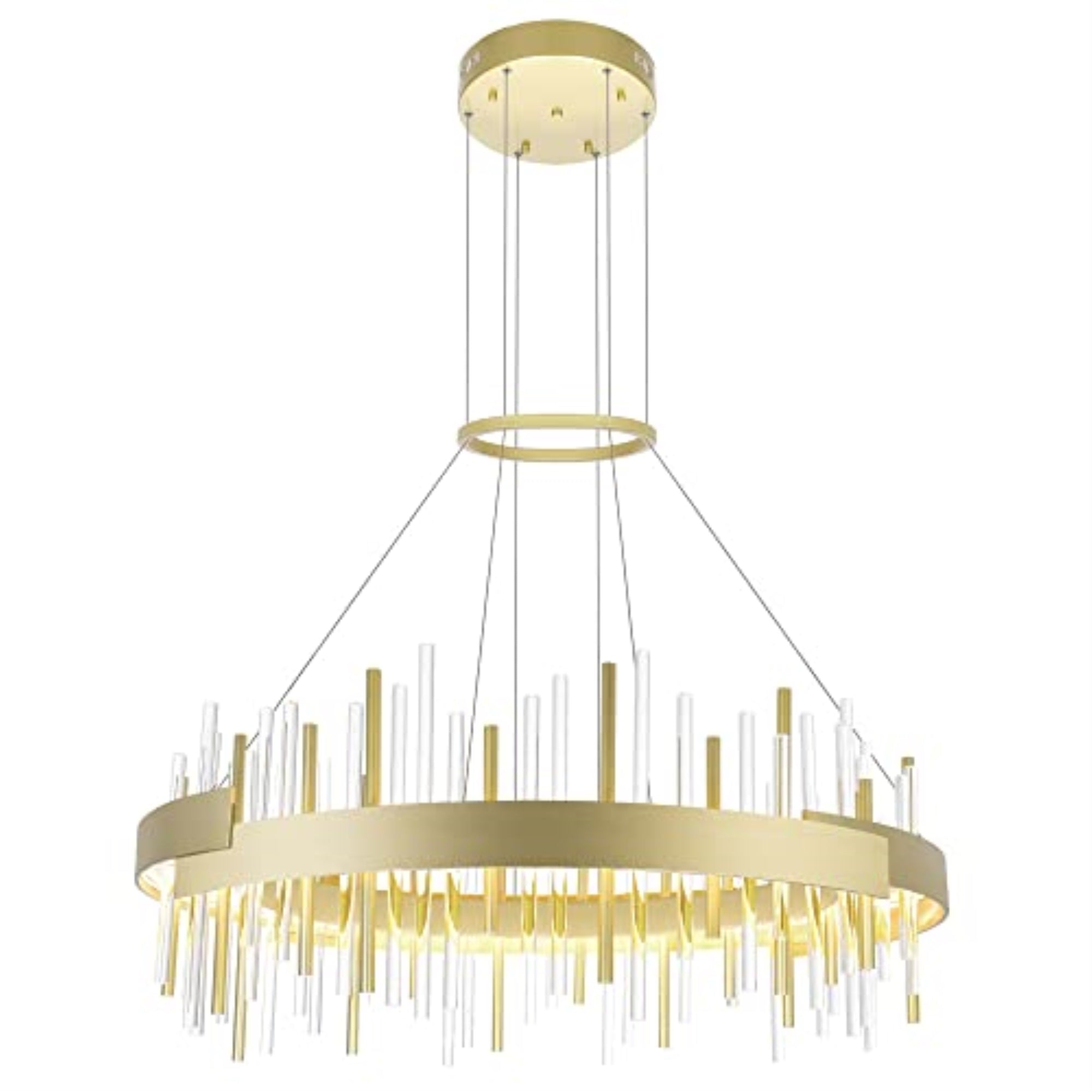 Millipede 32 In Led Satin Gold Chandelier