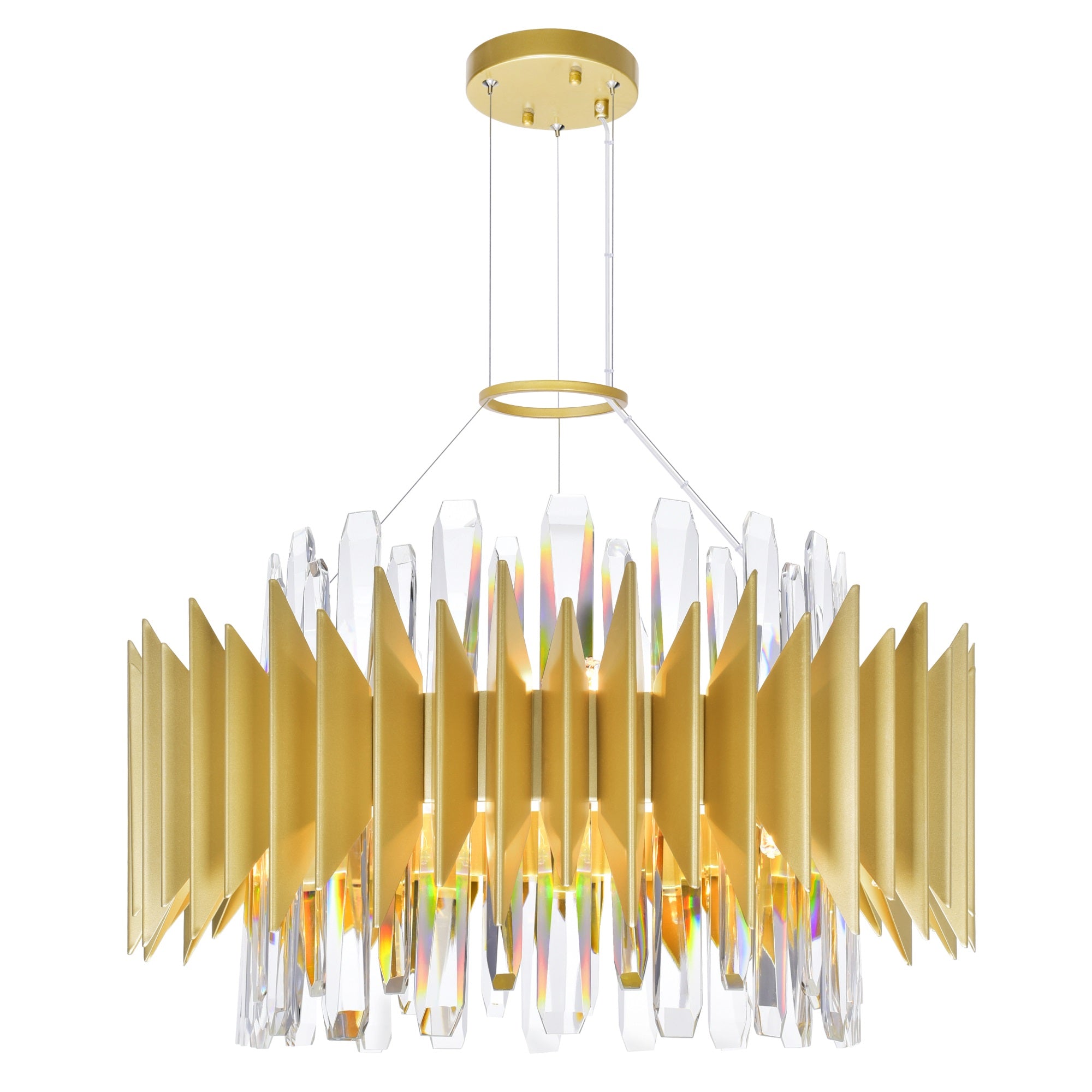 12 Light Chandelier With Satin Gold Finish