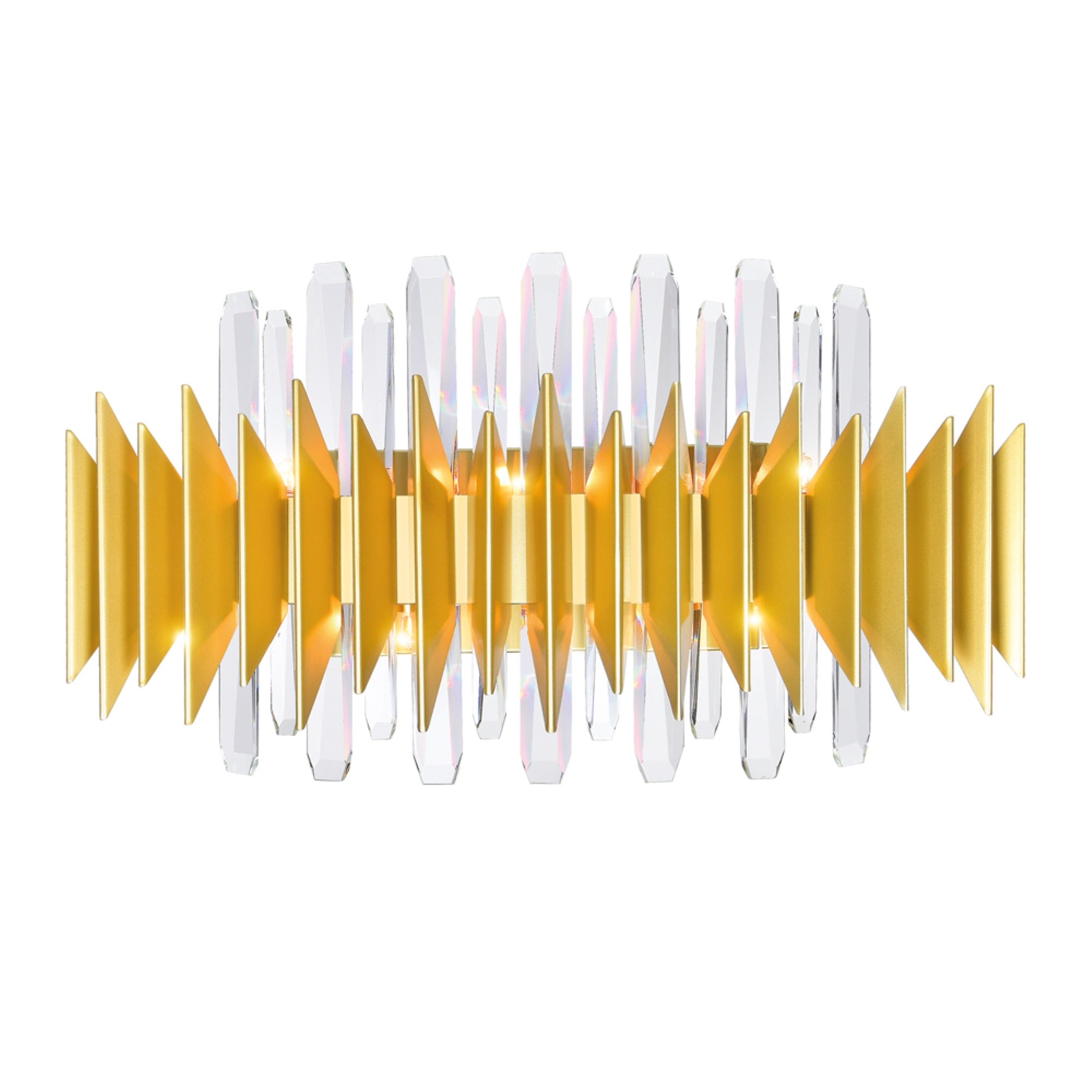 7 Light Wall Sconce With Satin Gold Finish